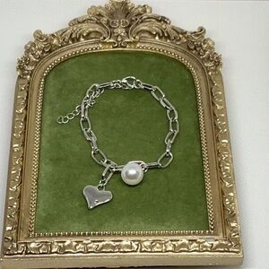 Silver Bracelet Heart Charm